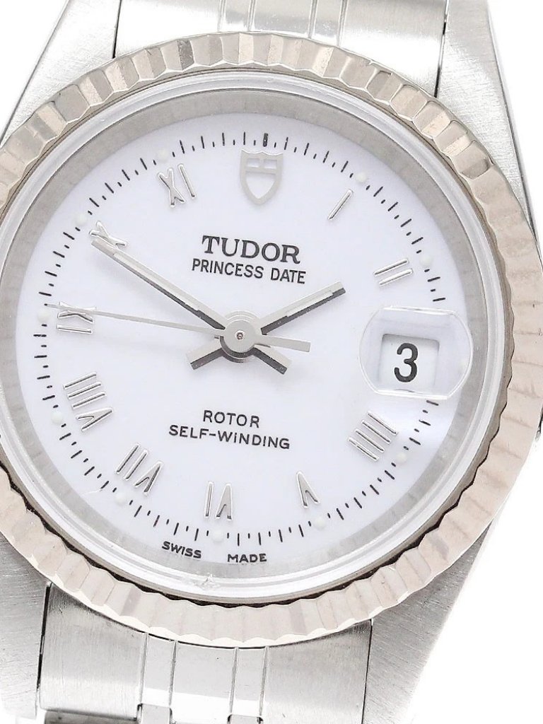 Tudor Princess Date 92414 Wg Bezel Date White Dial Automatic Ladies Watch